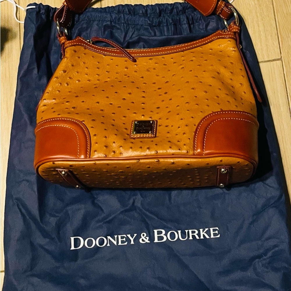 Dooney & Bourke Ostrich Hobo  Leather Shoulder Bag